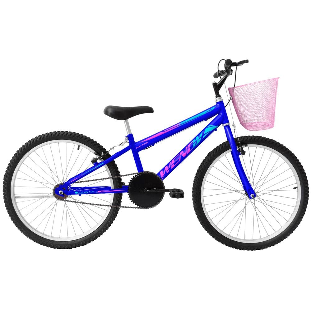 Bicicleta Aro 24 para Menina Infantil Wendy Com Cestinha