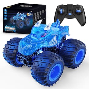 Carro de controle remoto AUUGUU Monster Trucks com spray de luz 3+Y