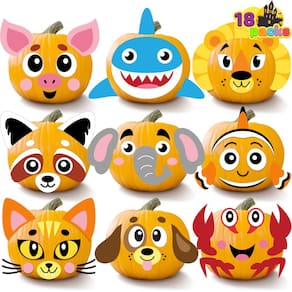 Kit de artesanato de adesivos para decoração de abóbora JOYIN Halloween 18 unidades