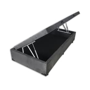 Cama Box Baú Solteirão Principe das Camas Suede Cinza 96x203x41