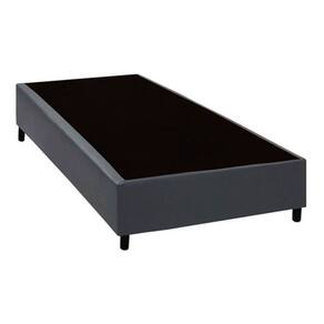 Cama Box Blindado Solteiro Principe das Camas Sintético Cinza 88x188x40