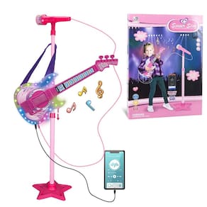 Conjunto de guitarra e microfone TAKIHON para crianças com música e luz