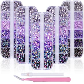 Kit de strass Nail Art Kikonoke 12780 unidades 3D Flatback Purpl