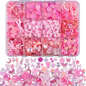 Kit de pingentes para unhas Kikonoke 850 peças 3D Butterfly Rose Pink