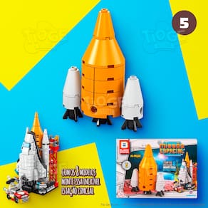 Blocos de Montar e Desmontar Missão Espacial (Nº 5) Foguete Espacial Colecionar Estação Especial Block Brinq 24 Peças