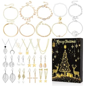 Pulseira de calendário do advento de Natal, kit de fabricação de joias DIY