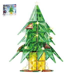 Telhas magnéticas PicassoTiles 106 Light Up LED para árvore de Natal