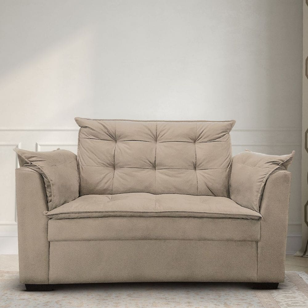 Sofá 2 lugares Para Sala Moderno Confortável Zilda Suede