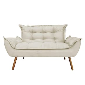 Namoradeira Decorativa Opala 2 Lugares Suede Nude