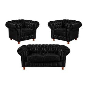 Conjunto Namoradeira Com 2 Poltronas Cherterfield