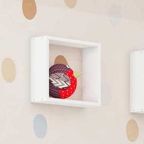 Nicho Quadrado 100% Mdf Móveis Peroba Branco Brilho Branco Brilho