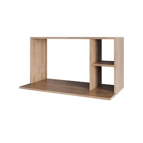 Suporte Microondas Com 2 Nichos Em Mdp Suspenso Zain 80cm M12 - D`rossi Cor Freijó