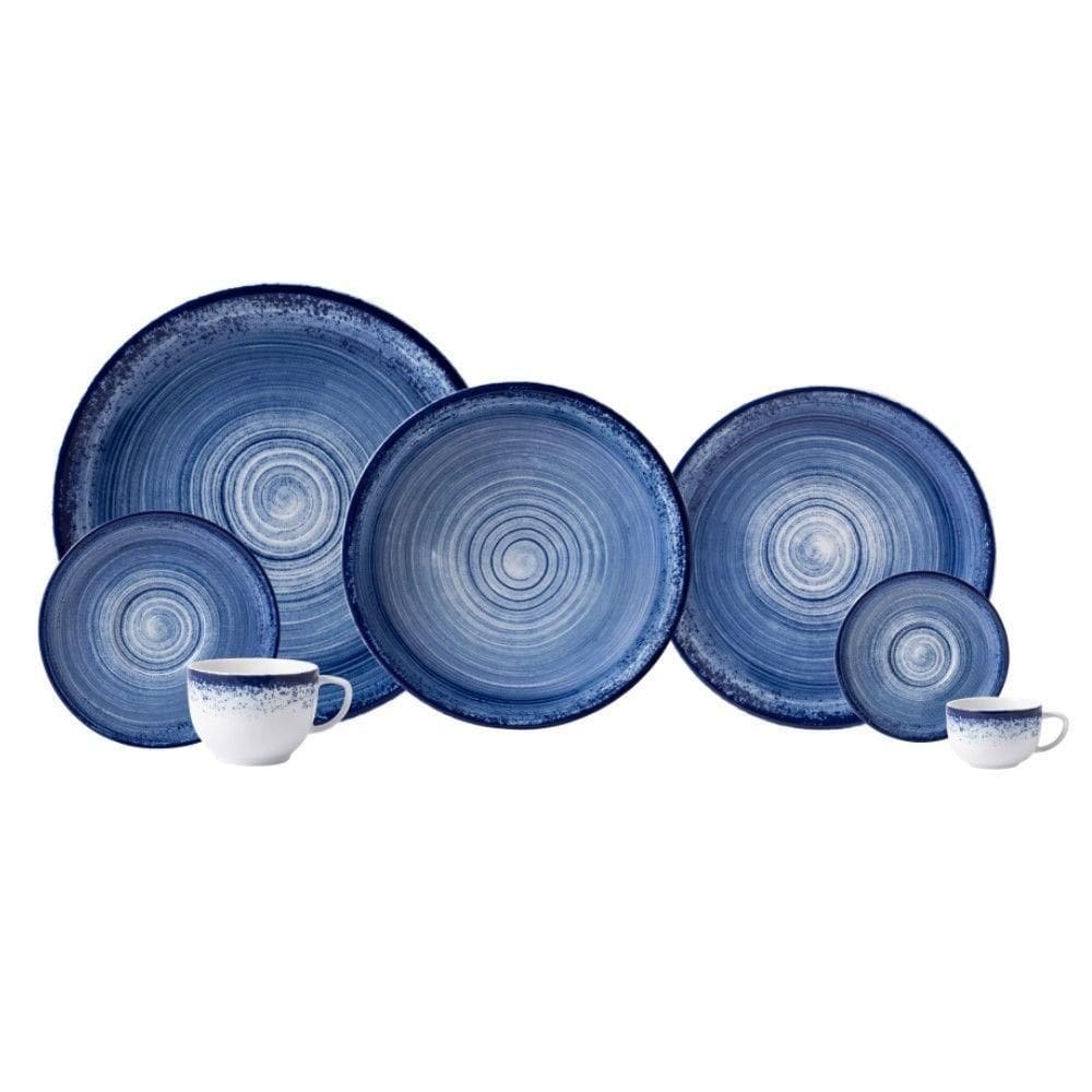 Aparelho De Jantar 42 Peças Esfera Azul Schmidt