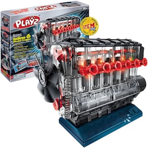 Kit de modelos de motor Playz Inline 6 com 230 peças STEM para mais de 10