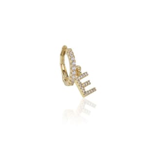 Piercing Falso de Letra Cravejado e Banho de Ouro Letras E