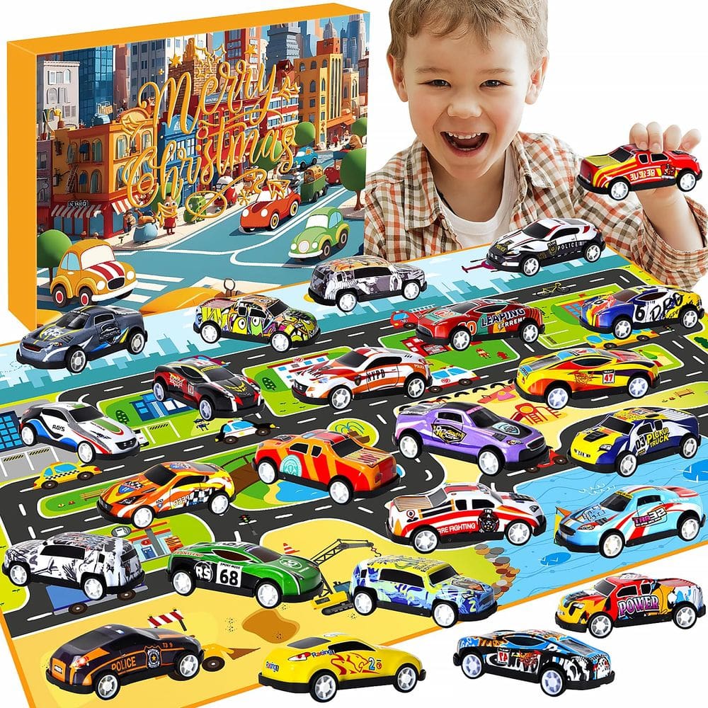 Calendário do Advento ZTBBW 2024 Cars com 24 carros de corrida pull-back
