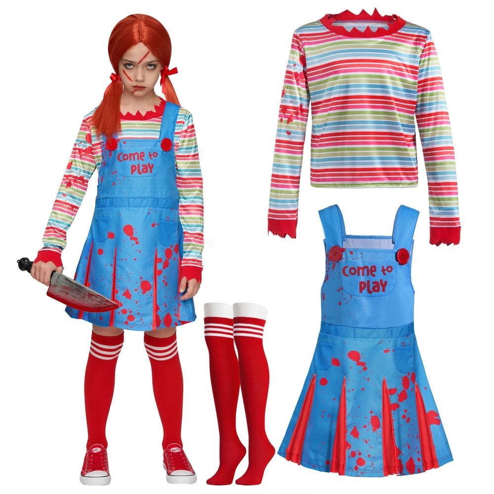 Boneca assustadora Costume Spooktacular Creations para meninas de Hallowe