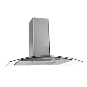 Coifa De Parede 80cm Vidro Curvo Duto Slim 110v