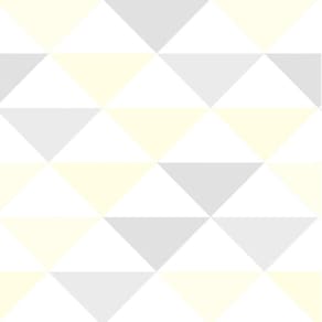 Papel De Parede Triangulo Geométrico Amarelo Cinza Branco