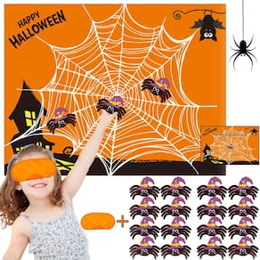 Jogos de festa de Halloween Funnlot Pin The Spider na Web