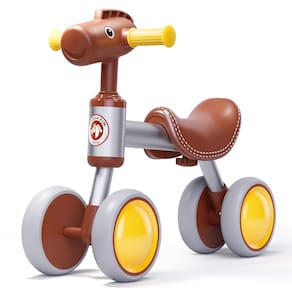 Balance Bike PerKidern Baby de 1 a 2 anos com 4 rodas marrom