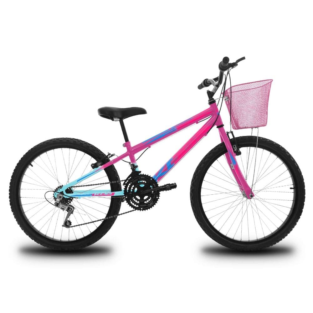 Bicicleta Infantil Aro 24 KOG Feminina 18V Shimano e Cesta