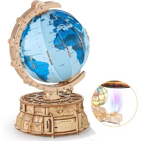 Puzzles de madeira 3D RMOKA, globo iluminado com suporte, 188 unidades