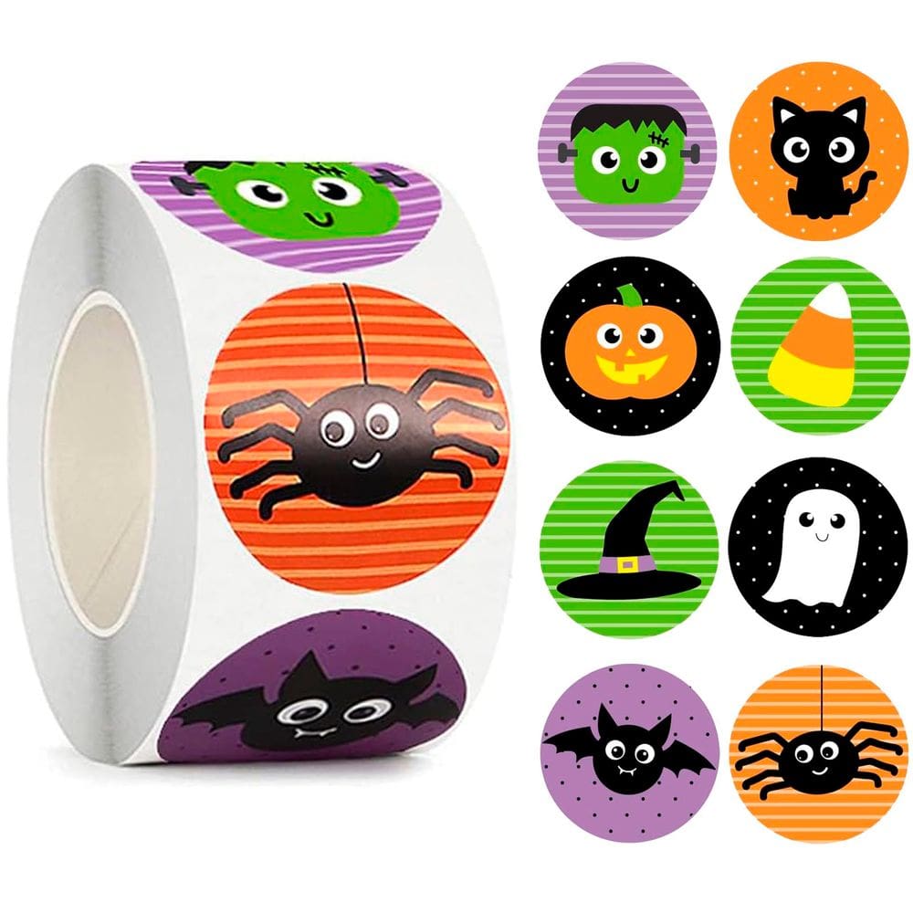 Adesivos BAINFE Halloween 500 unidades para crianças e adultos com 8 Desi