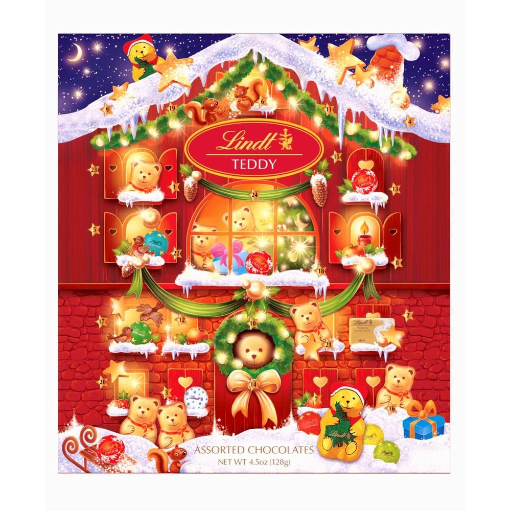 Calendário do Advento Lindt Holiday Teddy Bear Chocolate 130ml