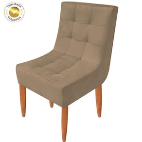 Conjunto 2 Cadeiras Estofadas Sala De Jantar Camily Suede Capuccino