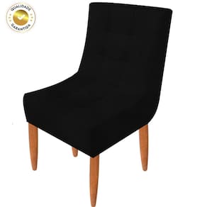 Conjunto 2 Cadeiras Estofadas Sala De Jantar Camily Suede Preto