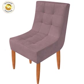 Conjunto 2 Cadeiras Estofadas Sala De Jantar Camily Suede Rose