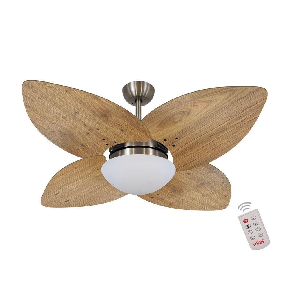 Ventilador De Teto Bronze 4 Pás Rádica Freijó 127V