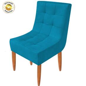 Conjunto 2 Cadeiras Estofadas Sala De Jantar Camily Suede Turquesa