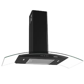 Coifa De Parede Clean Vidro Curvo Black 90cm Preto 220v