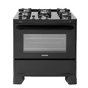 Fogão FGVMG510PT Max Glass 5 Bocas Vidro Temperado Suggar Preto Bivolt