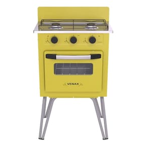 Fogao 2 Bocas Venax Gemini Vetro Amarelo Gas Glp