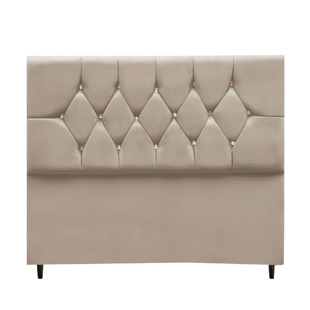 Cabeceira Estofada Cama Box Casal 140 cm Suede Dubai