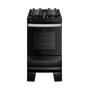 Fogão 4 Bocas Atlas Agile UPGlass Com Mesa De Vidro E Acendimento Automatico Preto Bivolt