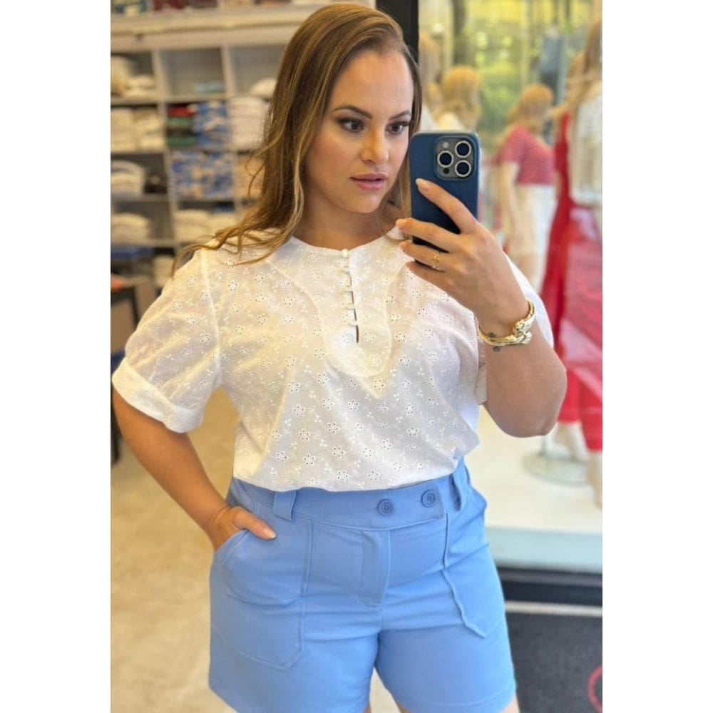 Blusa Plus Size Laise com Decote V