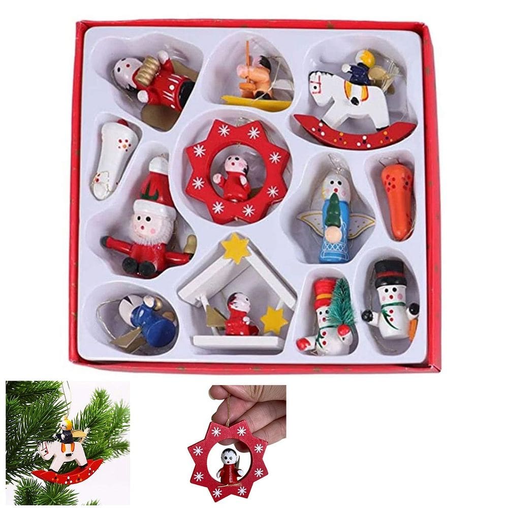 Enfeite de Natal Natalino Madeira Arvore de Natal Pingente Fim de Ano Festa Ornamentaçao Reuniao Decoraçao Evento Celebraçao Confraternizaçao