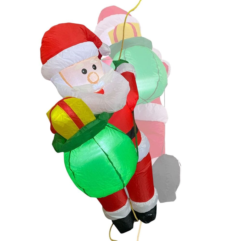 Papai Noel Natal Escalador Natalino Iluminado Luz Led Decoraçao Porta Janela Varanda Evento Festa Fim de Ano