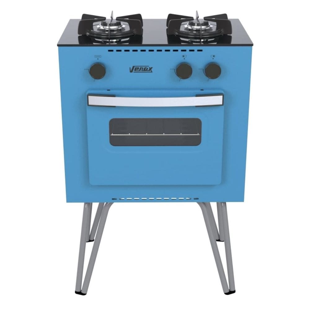 Fogao 2 Bocas Venax Mini Cook Azul Glp