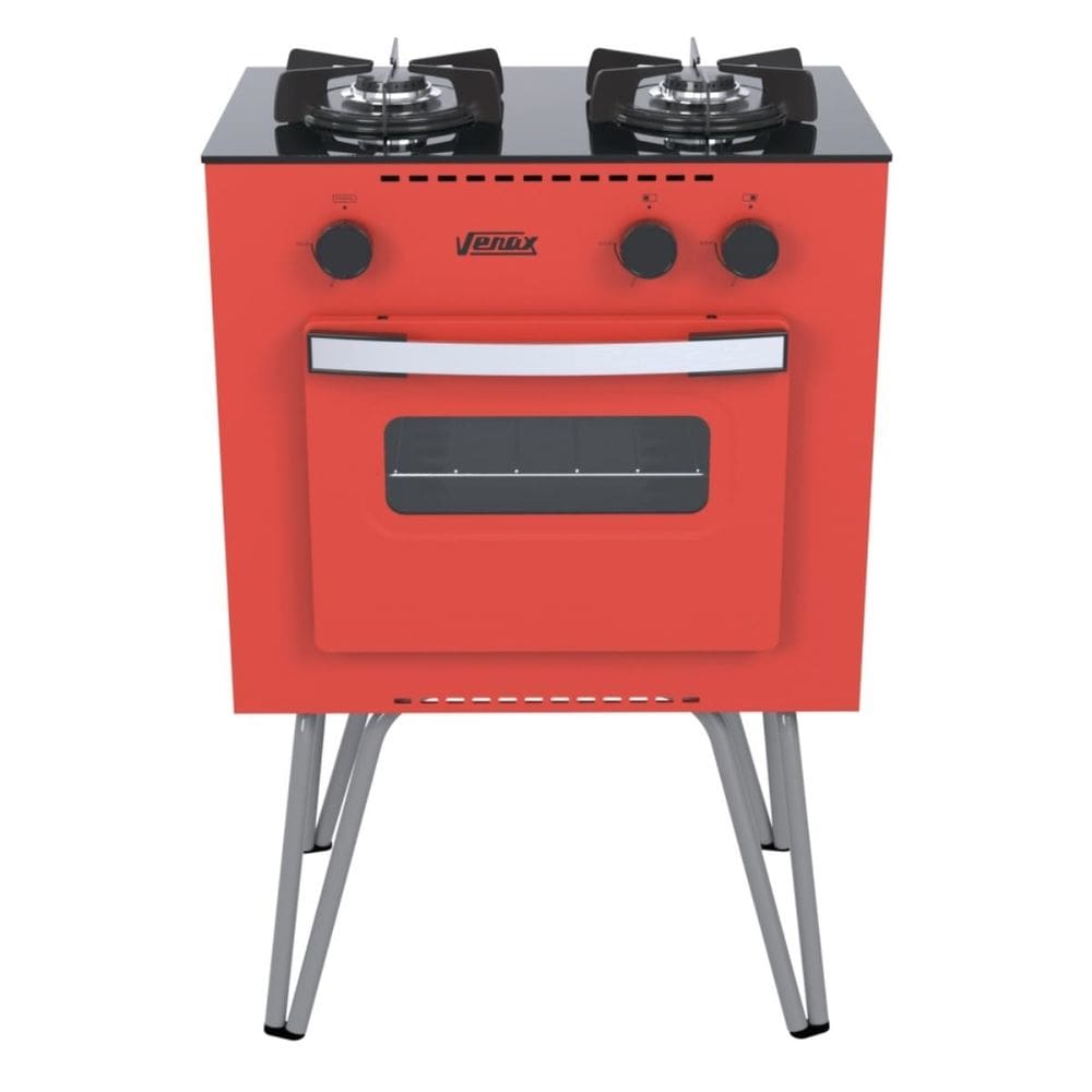 Fogao 2 Bocas Venax Mini Cook Vermelho Gas Glp