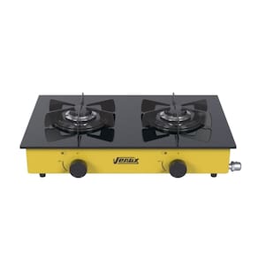 Fogao de Mesa 2 Bocas Venax Flamalar Vitreo Amarelo Gas Glp