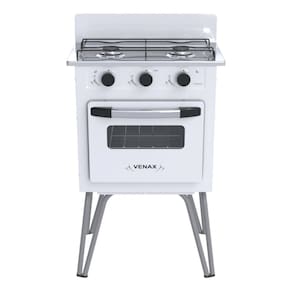 Fogao 2 Bocas Venax Gemini Vetro Branco Gas Glp