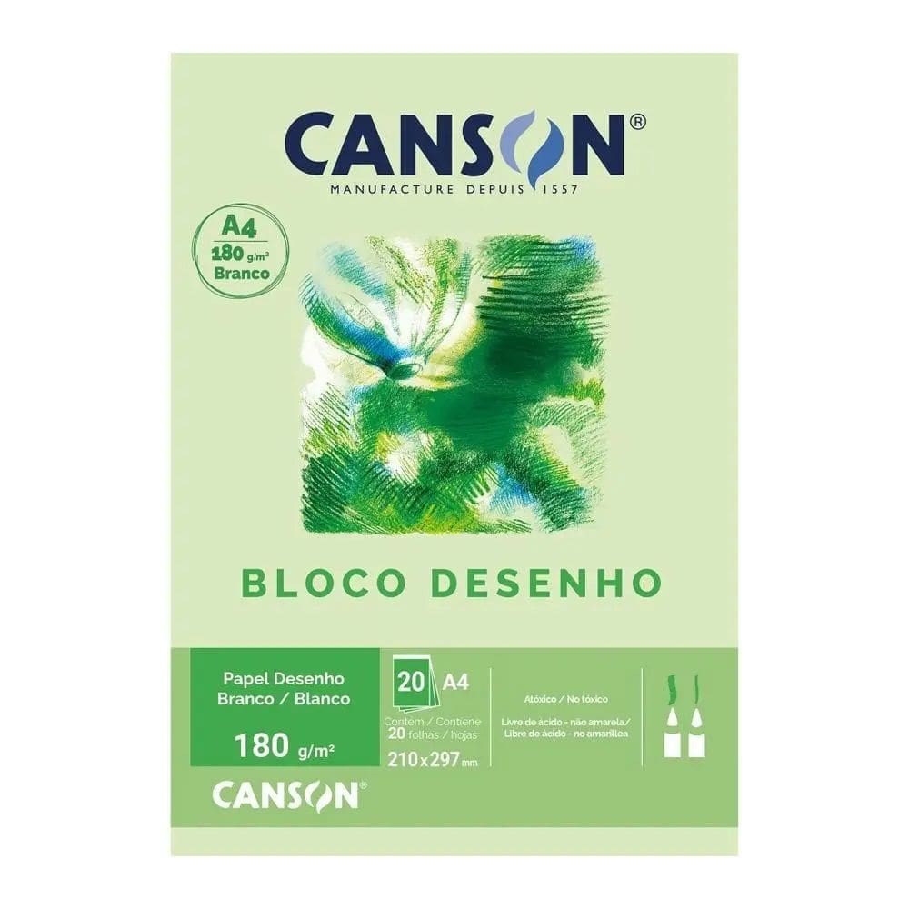 Bloco Para Desenho A4 180g/m² 20 Folhas 21 x 29,7cm - Canson