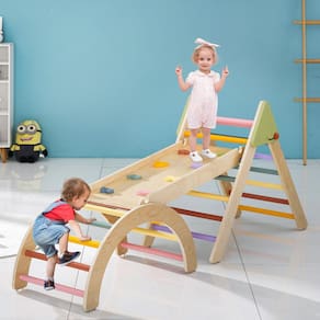 Conjunto de escalada AmazingJoy Pikler Triangle 5 em 1 para crianças