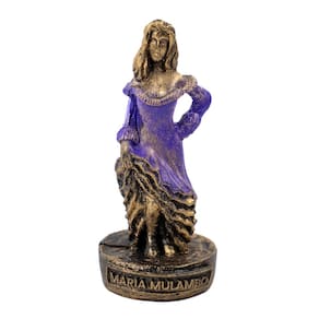 Escultura Maria Mulambo Roxa Vintage em Resina 10 cm