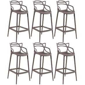 Kit 6 Banquetas Altas Masters Allegra 76 Cm Fendi